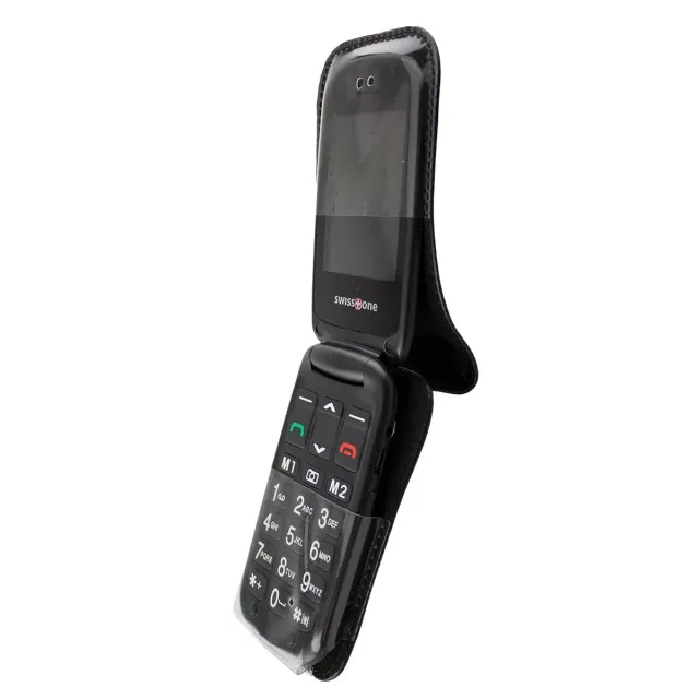 caseroxx Komu C2 fondina con clip vera pelle nero