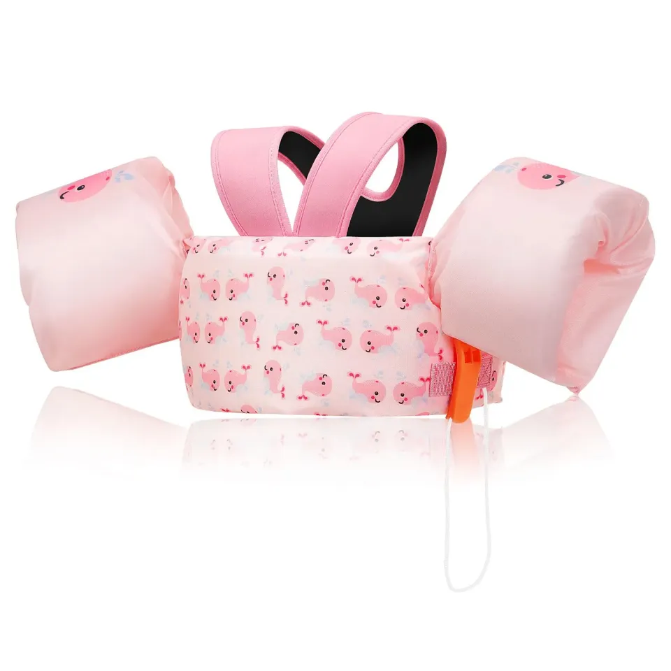 MoKo Gilet nuoto bambini balena rosa 20-50 lbs
