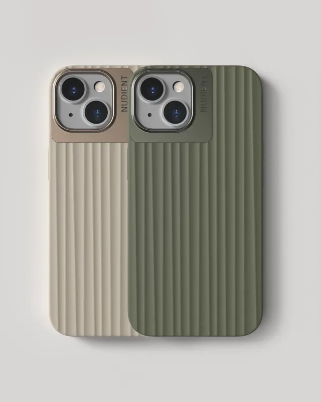 Nudient Bold Case cover iPhone 14 doppia beige verde