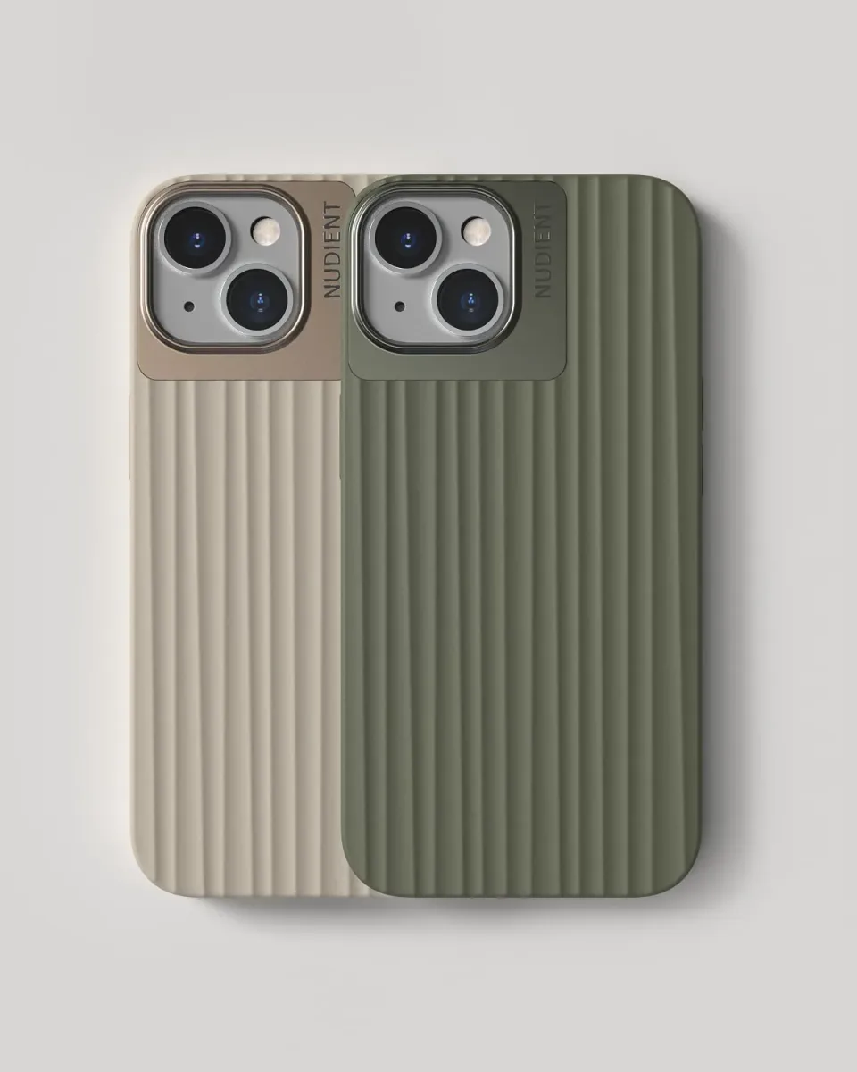 Nudient Bold Case cover iPhone 14 doppia beige verde