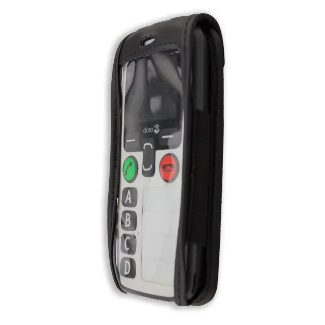 caseroxx Doro Secure 580 custodia pelle nera clip cintura