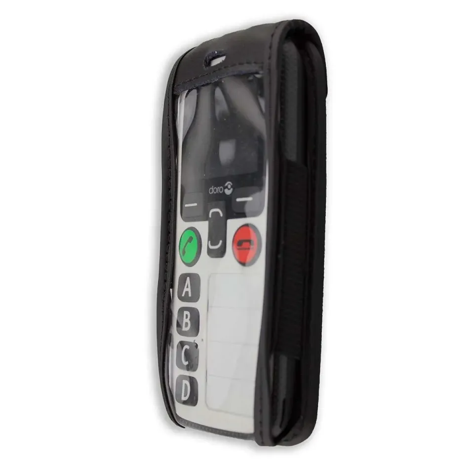 caseroxx Doro Secure 580 custodia pelle nera clip cintura