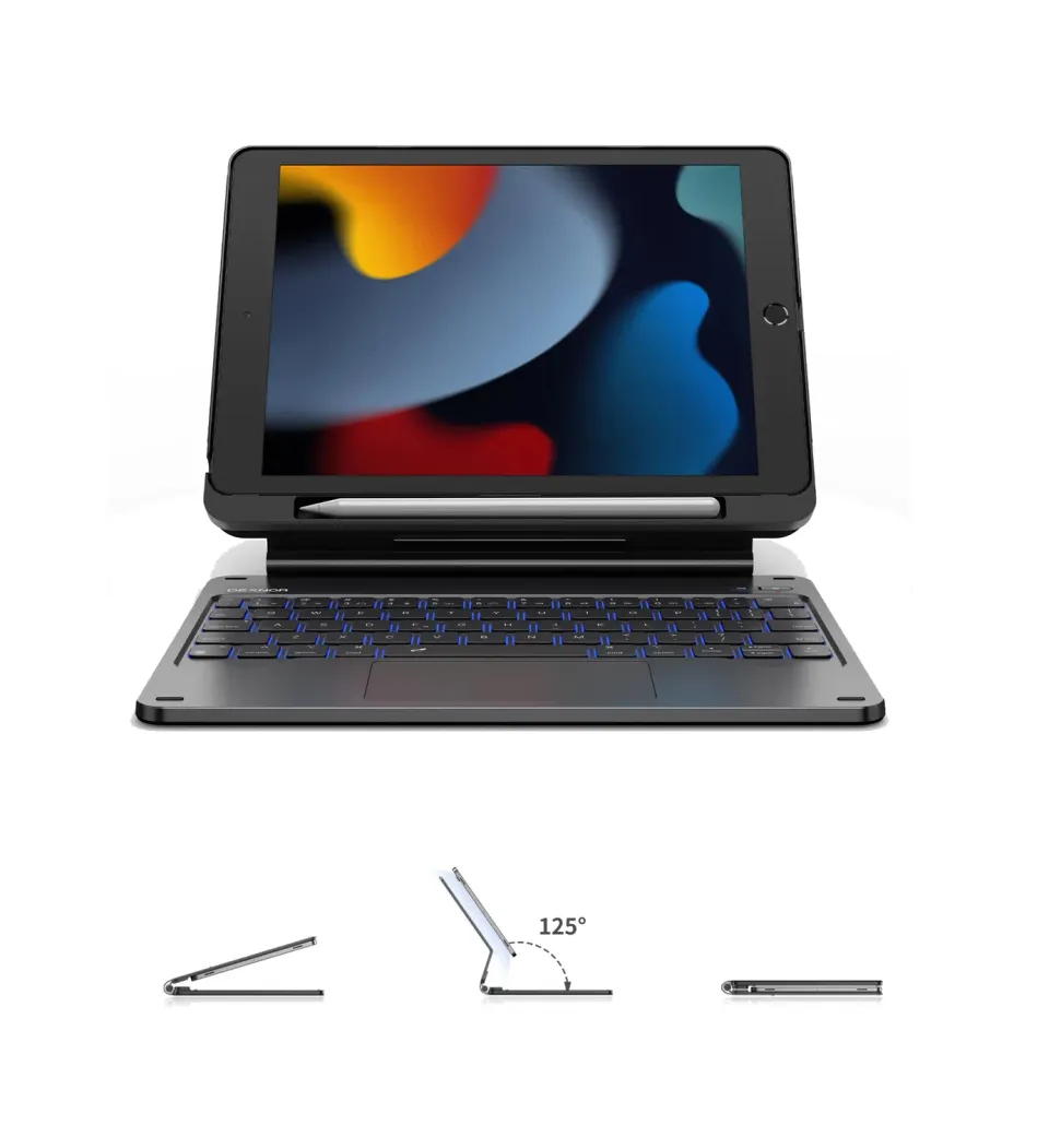Dexnor iPad 8th Gen 10.2 custodia tastiera nero trackpad