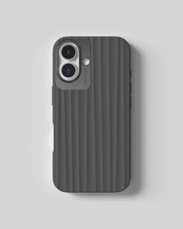 Nudient Bold Case cover iPhone 16 grigia MagSafe antishock