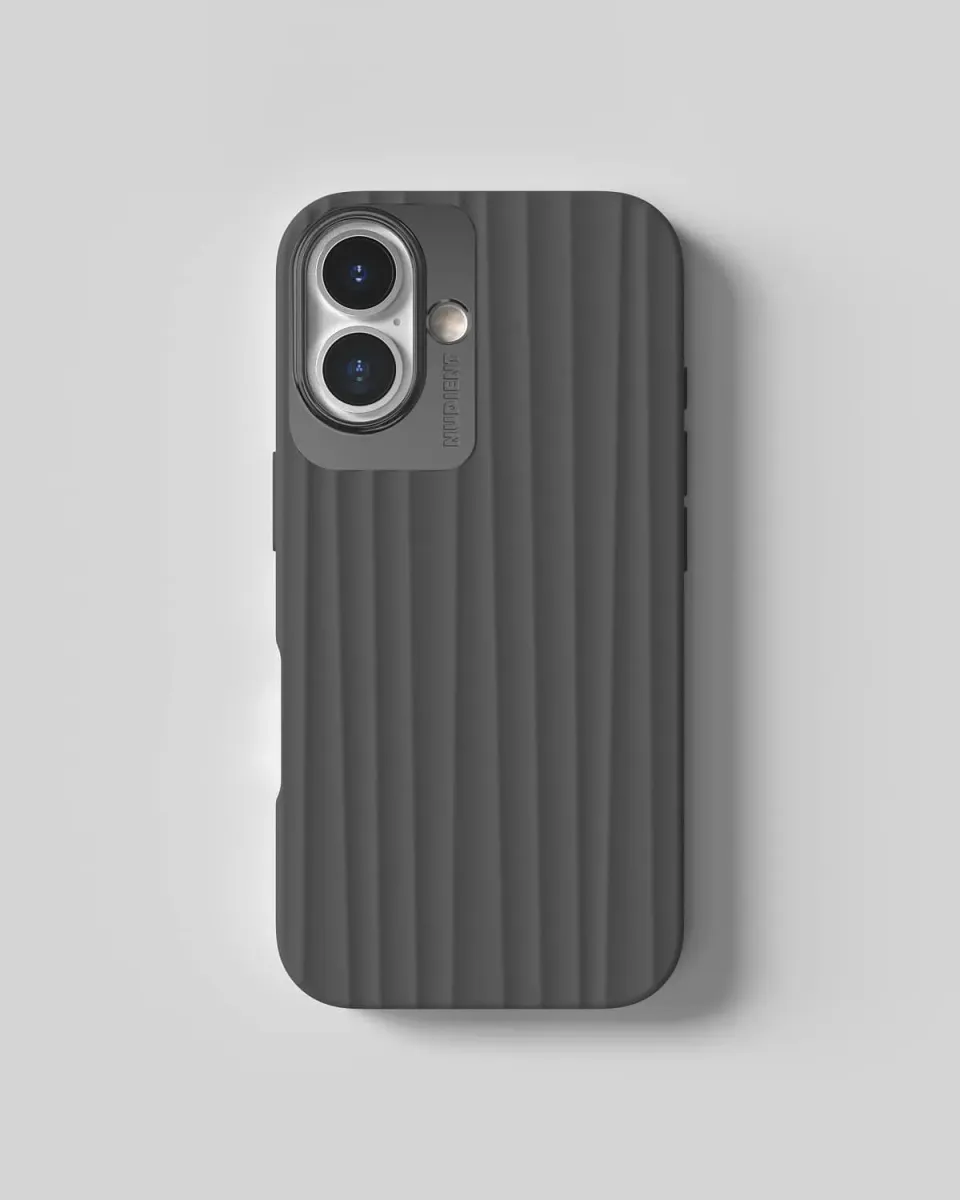 Nudient Bold Case cover iPhone 16 grigia MagSafe antishock