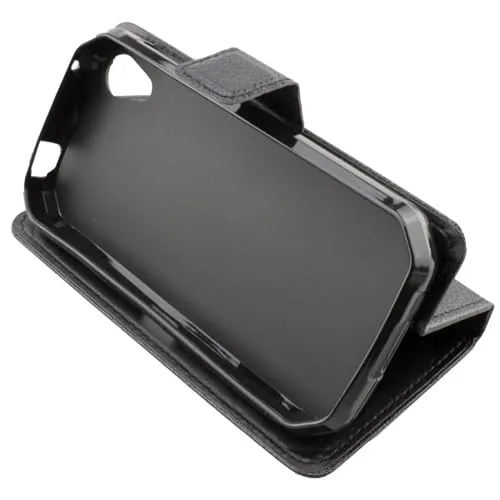 caseroxx Bookstyle Cover Cat S41 Custodia Nera Portacarte