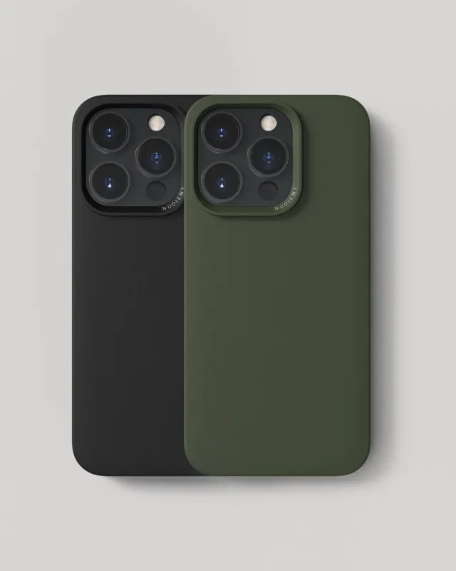 Nudient Thin Case iPhone 14 Pro custodia nero verde 2 pezzi